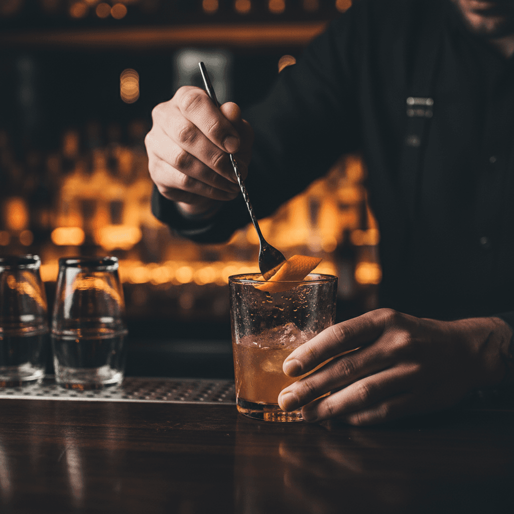 Bartender crafting a signature cocktail for a hospitality brand