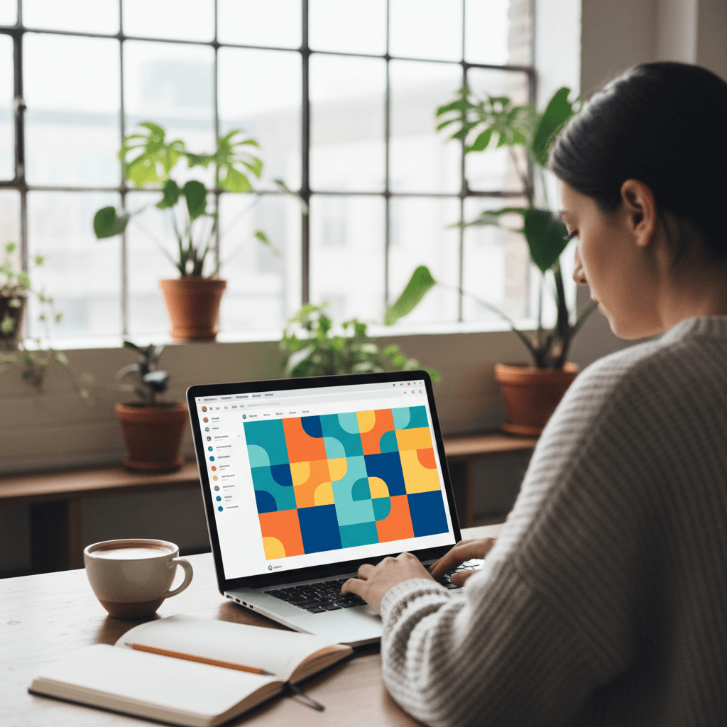Designer building a social media content calendar for a client