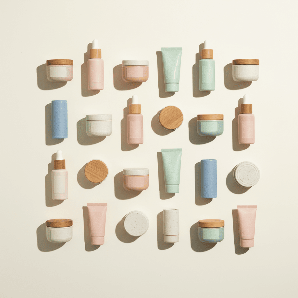 Artisanal skincare products styled for an e-commerce brand