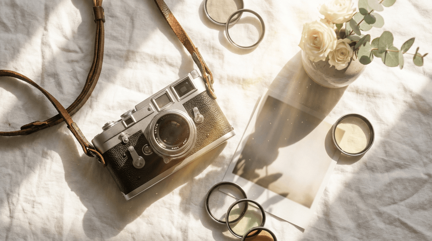 Brand moodboard with color swatches and social media grid on a phone